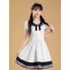Maiden Dress Navy Style Short Sleeve School Lolita Dress