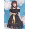 Night Lily Series Black Gothic Lolita Long Sleeve Dress