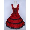 Red Corduroy Gothic Lolita Sling Dress