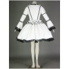 Black And White Long Sleeves Lace Trim Cotton Gothic Lolita Dress