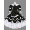 Black Bowknot Ruffles Gothic Lolita Long Sleeves Dress