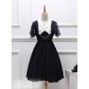 Black Short Sleeves Crucifix Embroidery Gothic Lolita Dress