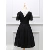 Black Short Sleeves Crucifix Embroidery Gothic Lolita Dress