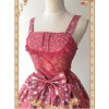 Wine Red Elegant Lace Bow Dress