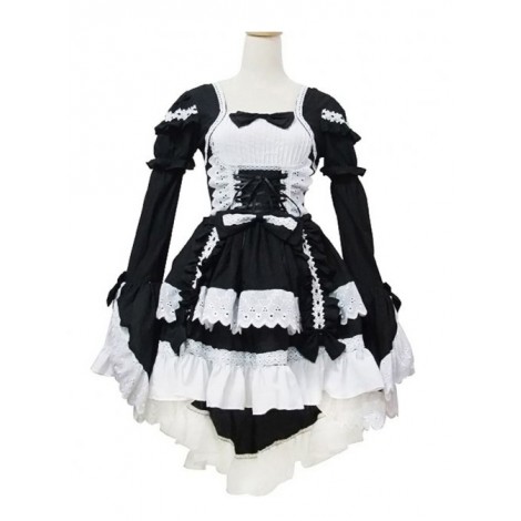 Cute Lace And Bowknot Sweet Lolita Long Sleeve Dress