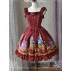Magic Tea Party Beauty And Beast Series Printing Sweet Lolita Sling Dress