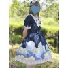 Magic Tea Party Starry Sky Series Dark Blue Sweet Lolita Short Sleeve Dress
