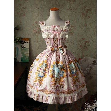 Magic Tea Party Alice Series JSK Printing Sweet Lolita Sling Dress