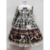 Teddy Bear Printing Bows Sweet Lolita Long Sleeve Dress