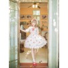 Fashion Strawberry Cat Printing Cute Sweet Lolita Sling Dress