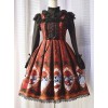 Alice Little Red Cap Series Printing Retro Slim Classic Lolita Sling Dress