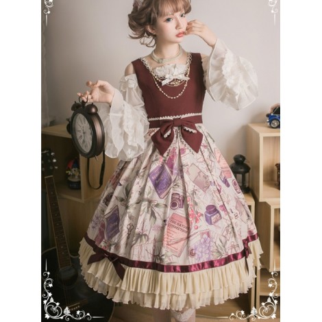 Collect The Traveler Series Wine Red Classic Lolita Sleeveless Dress