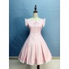Elegant White Lace Pink Classic Lolita Flying Sleeve Dress