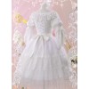 Elegant Pink Bowknot White Classic Lolita Wedding Dress