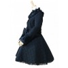 Black Lace Retro Large Bowknot Woolen Lolita Coat