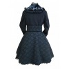 Black Lace Retro Large Bowknot Woolen Lolita Coat
