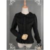 Black Lace Lapel Chiffon Long-sleeved Lolita Blouse