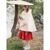 Chinese Style Woolen Plum Blossom Embroidery Pleated Long Skirt