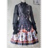 Chiffon Black Transparent Glass Striped Stand Collar Bow-tie Lolita Long Sleeve Shirt