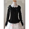 Magic Tea Party Musical Song Series Black Lace Chiffon Lolita Shirt