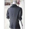 Black Elegance Lace Glass Stripes Short Sleeve Lolita Shirt