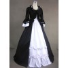 Black And White Short Sleeves Cotton Lolita Prom Dress