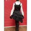 Black Asymmetric Hem Punk Gothic Lolita Sling Dress