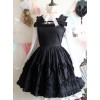 Black Cute Bowknot Slim Classic Lolita Sling Dress