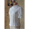 White Lace Short Sleeve And Flare Sleeve Lolita Hang The neck Blouse