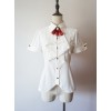 Researcher Series White Lapel Classic Lolita Short Sleeve Blouses With A Bow Tie