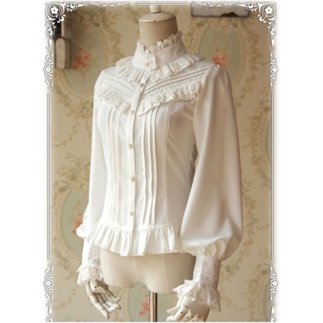 Chiffon Lace Classic Lolita Half Sleeve Shirt