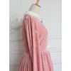 Retro Pink Pleuche Round Collar Long Sleeves Classic Lolita Dress