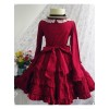 Red Long Sleeves Ruffle Classic Lolita Dress