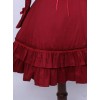 Retro Red Bowknot Ruffles Classic Lolita Long Sleeve Dress