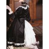 Vintage Velvet Pearl Jacquard Lace Gorgeous Back Slit Bowknot Gothic Lolita Long Sleeve Dress