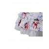 White Floral Classic Square Neck Puff Short Sleeves Cotton Lolita Dress
