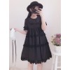 Black Cute Ruffles Sweet Lolita Short Sleeves Dress
