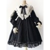 Black Lace Jacquard Cotton Cotton Material Waisted Doll Dress