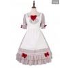 Cute Ruffle Maid Uniform Sweet Lolita Bowknot Short Sleeve Dress And Apron Set