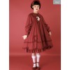 High Waist Doll Collar Pure Color Classic Lolita Long Sleeve Long Dress