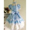 Light Blue Bowknot Lace Sweet Lolita Short Sleeves Dress