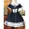Navy Collar Cotton Short Sleeve Classic Lolita Dress