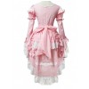 Pink Long Sleeves Cotton Cosplay Maid Costume