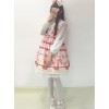Plaid Strawberry Picnic Rabbit Series Sweet Lolita Sling Dress