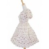 White 100% Cotton Floral Bow Sash Cute Lolita Dress