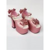Bead Chain Pink Sequins Bowknot Lolita Super High Heel Sandals