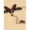 Black And Red Butterfly Lace Gothic Bracelet And Finger Ring Set