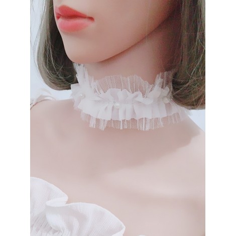 Modern White Lace Lolita Neckband