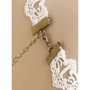 White Lace Retro Rose Pearls Lolita Necklace