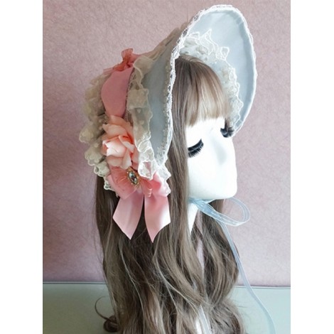 Palace Style Lace Ribbon Gothic Lolita Bonnet